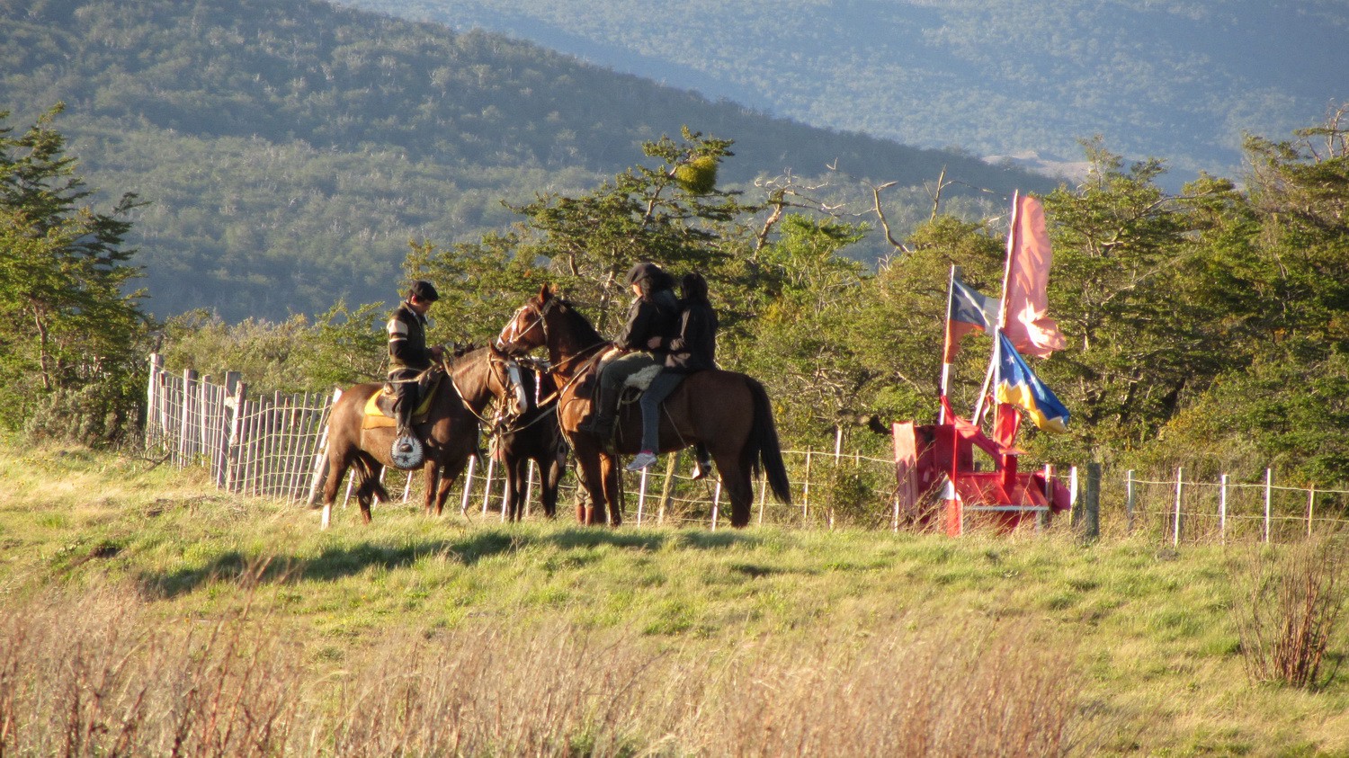 Horse riding with Gauchito Gil memorial